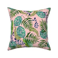 Tropical Leaves Pink 