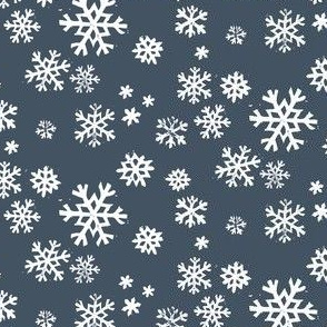 snowflakes (tiny, navy)