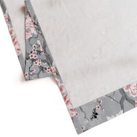 Chinoiserie birds in grey large scale