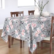 Chinoiserie birds in grey large scale