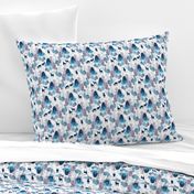 Steel blue forest deer on white extra small