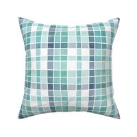 Ocean greens watercolour plaid