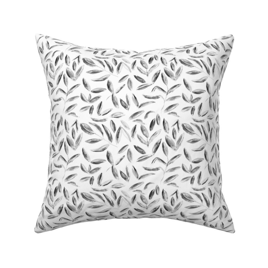 Tea leaves in black-and-white || watercolor pattern