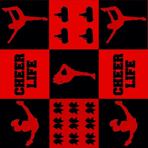 Cheer Red Black 6 Inch Rotated