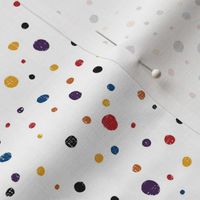 Multicolor dots on white background