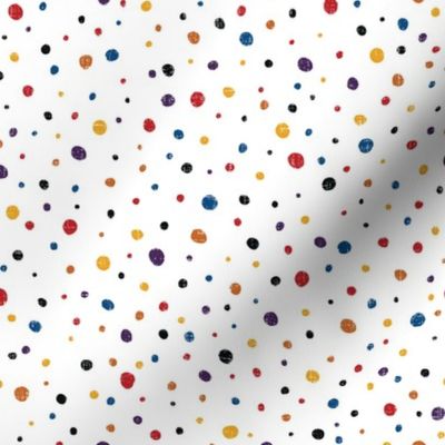 Multicolor dots on white background