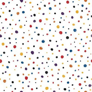 Multicolor dots on white background