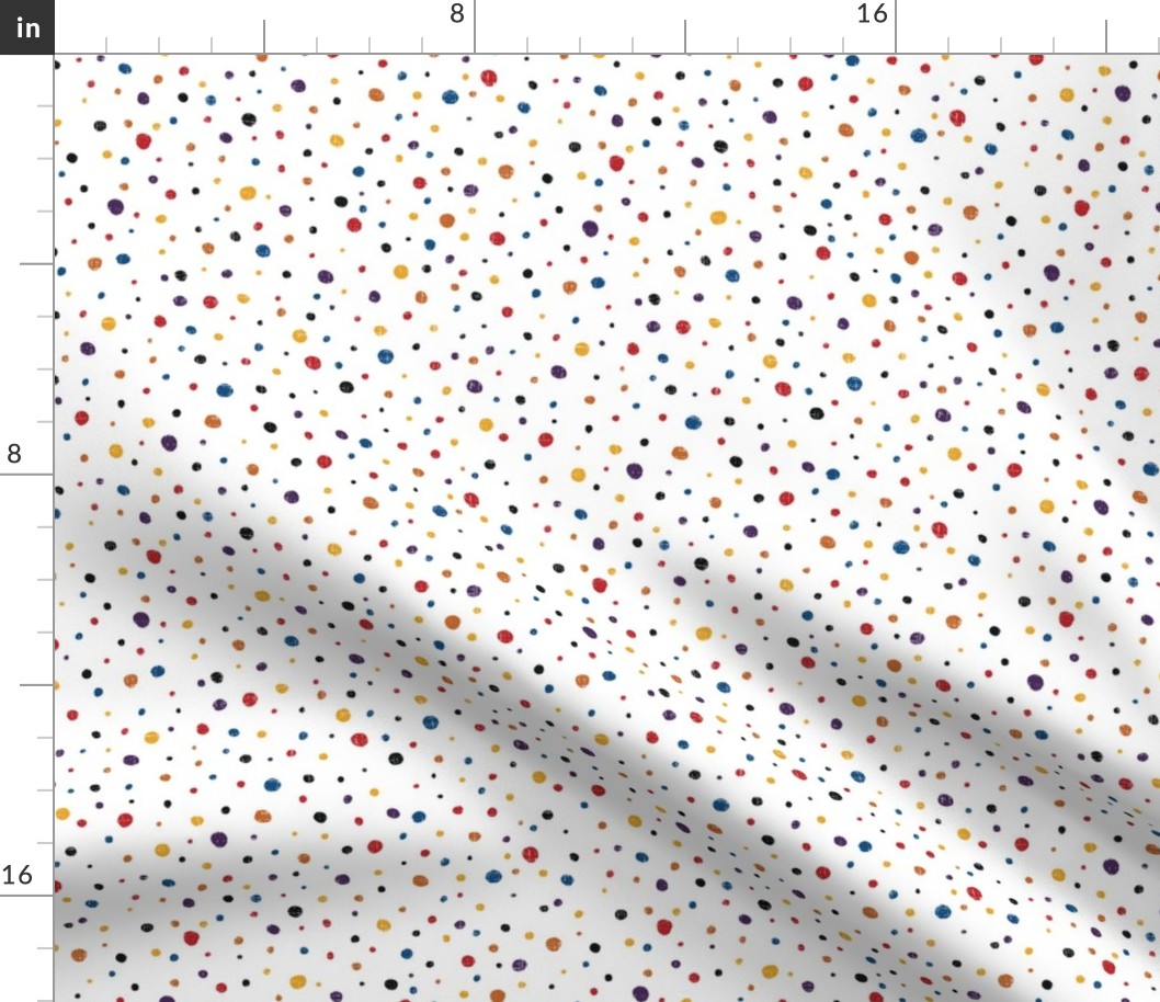 Multicolor dots on white background