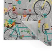 floral bicycle pattern