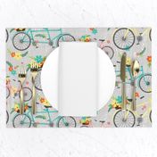 floral bicycle pattern