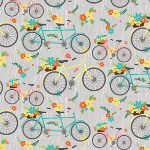 floral bicycle pattern