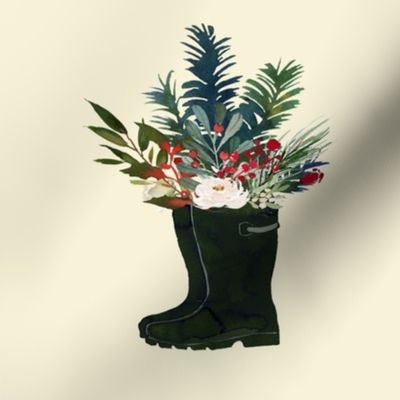 Holiday Rain Boots Bouquet // Cream