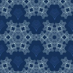 White on Blue Snowflake Texture Drawn Starry Snow