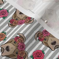 pit bulls - floral crowns - grey stripes