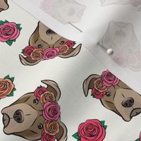 pit bulls - floral crowns - cream