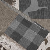 Old Farm Quilt 12sq - Rustic Soft Brown And Grey