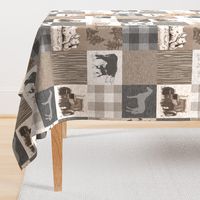 Old Farm Quilt 12sq - Rustic Soft Brown And Grey