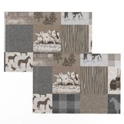 Old Farm Quilt 12sq - Rustic Soft Brown And Grey