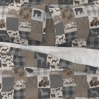 Old Farm Quilt 12sq - Rustic Soft Brown And Grey