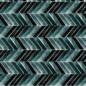 chevron painted deep blue green S - rotate