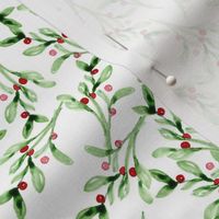 Watercolor Christmas Mistletoe 