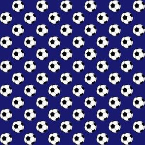 Half Inch Black and White Soccer Balls on Midnight Blue