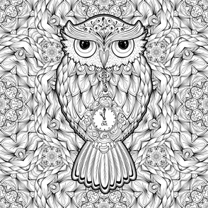 Stylized Owls Vector Pattern