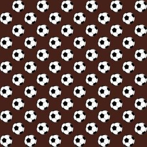Half Inch Black and White Soccer Balls on Brown