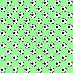 Half Inch Black and White Soccer Balls on Mint Green