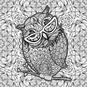 Smart Outline Owl in glasses