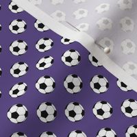 Half Inch Black and White Soccer Balls on Ultra Violet Purple