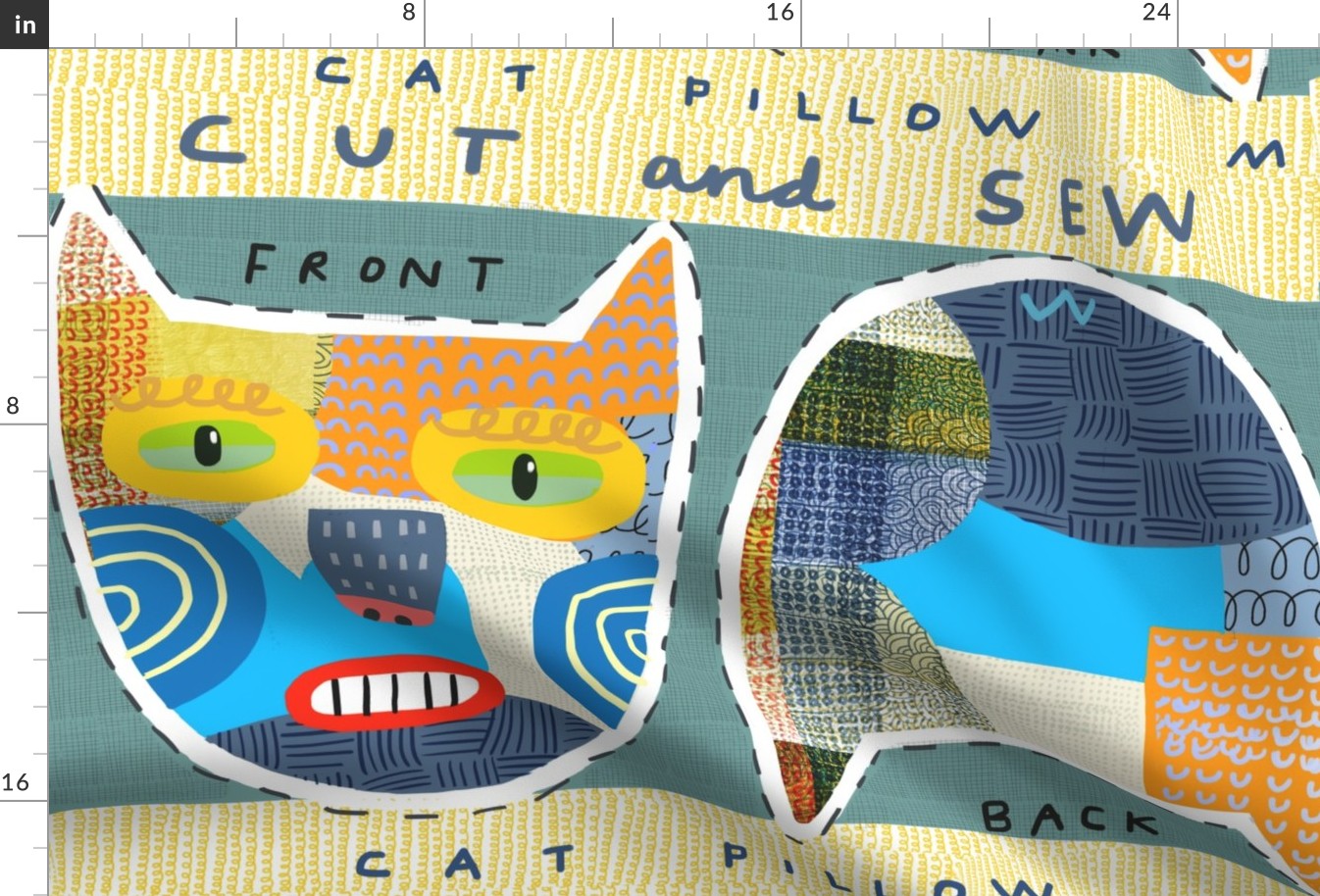 12" calico cat pillow