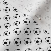 Half Inch Black and White Soccer Balls on White