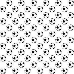 Half Inch Black and White Soccer Balls on White