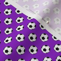 Half Inch Black and White Soccer Balls on Purple