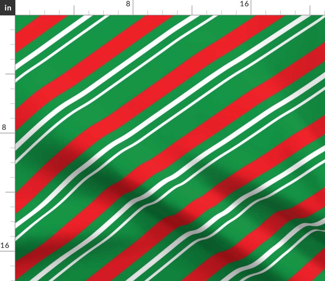 Christmas Candy Cane Stripes Green White Red Stripe Cute Holiday Stripes