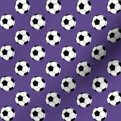 One Inch Black and White Soccer Balls on Ultra Violet Purple