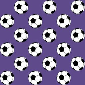 One Inch Black and White Soccer Balls on Ultra Violet Purple