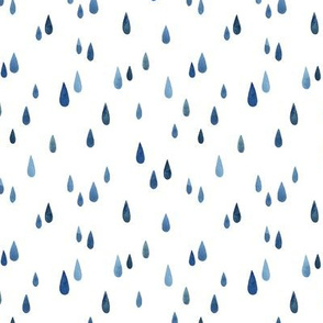 blue raindrops falling down