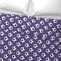 Three Inch Black and White Soccer Balls on Ultra Violet Purple