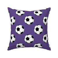 Three Inch Black and White Soccer Balls on Ultra Violet Purple