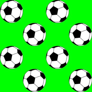 Two Inch Black and White Soccer Balls on Lime Green