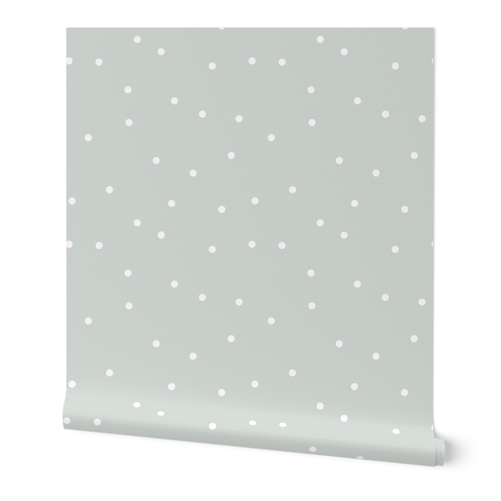 Pale Mint Green and White Pin Dot Pattern K073