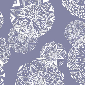 Shapes and Lines Jumbo White On Purple