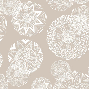 Shapes and Lines Jumbo White On Beige