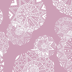 Shapes and Lines Jumbo White On Pink