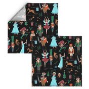 Cute Christmas Nutcracker black, red & green kids holidays ballet