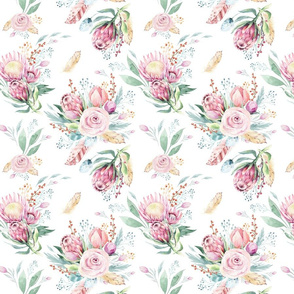 seamless watercolor floral patterns with protea rose 7