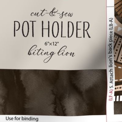 Biting Lion / Cut-and-Sew Pot Holder