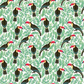 Decorative pattern with toucans